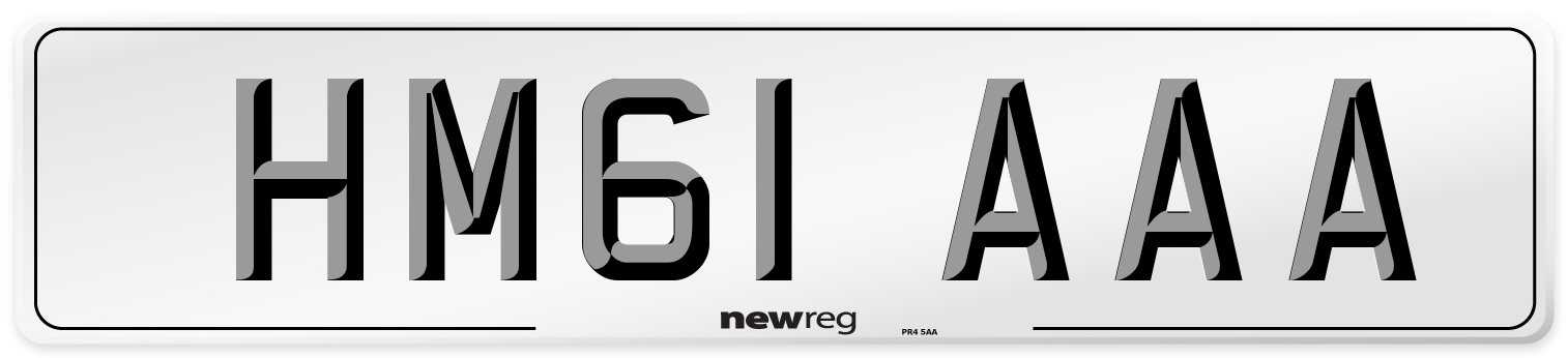 HM61 AAA Number Plate from New Reg